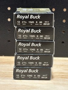 lot 15 image: Royal Buck 12 Gauge 00 Buck 5 Full Boxes