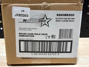 lot 41 image: .45 Auto Full Metal Jacket 500 Round Box
