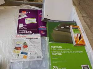lot 59 image: Keurig box of 20 Classic Cappuccino Donut Shop Beverage Mix Coffee PLUS office products