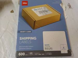 lot 67 image: 600 Office Depot Shipping Labels 3 ...