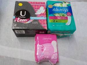 lot 95 image: Kotex, Always, and Carefree Pads...