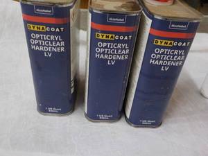 lot 131 image: 3 Dyna Coat Opticryl Opticlear Hard...