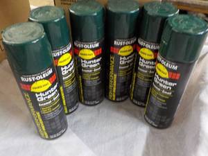 lot 177 image: 6 cans 15 oz Rust-Oleum Hunter Gree...