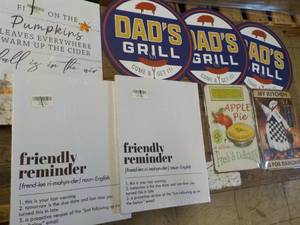 lot 217 image: Canvas, Wood and Metal Signs...