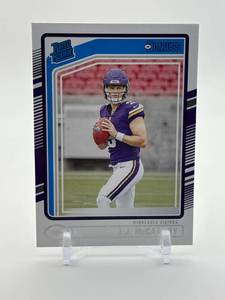 lot 139 image: 2024 Panini Donruss - Rated Rookie J.J. McCarthy Rookie Card Minnesota Vikings