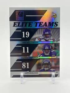 lot 434 image: 2006 Donruss Elite Elite Teams Insert Card Featuring Daunte Culpepper, Nate Burleson and Troy Williamson #d 5561000