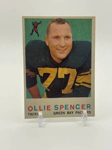 lot 439 image: 1959 Topps - Ollie Spencer #129 Rookie Card Vintage Football Green Bay Packers