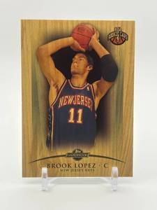 lot 445 image: 2008-09 Topps Hardwood Rookie Card- Brook Lopez #110 Wood Parallel #d 216299 NBA