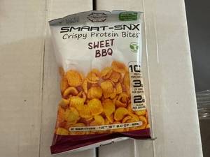 lot 314 image: 3 x 12ct Boxes of Smart-Snx Crispy Protein Bites - Sweet BBQ