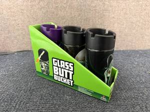 lot 77 image: 3 Pack of Glass Butt Buckets