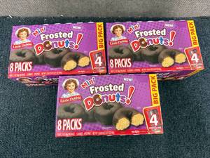 lot 158 image: 3 Boxes of Mini Frosted Donuts