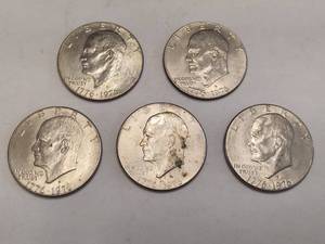 lot 6 image: Bicentennial Eisenhower Dollar Coins - D Mint Marks