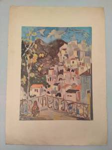 lot 82 image: Milia Laufer Lithograph Safed Balcony