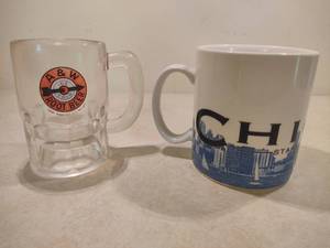 lot 37 image: Chicago Starbucks Skyline Series and A&W Root Beer Collectible Mugs