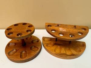 lot 33 image: Two Vintage Wood Pipe Holders