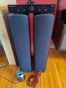 lot 108 image: Klipsch Floor Speakers and AM5 Amplifier