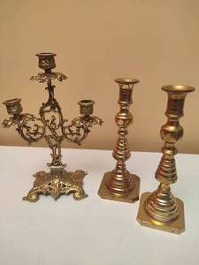 lot 187 image: Brass Candle Sticks