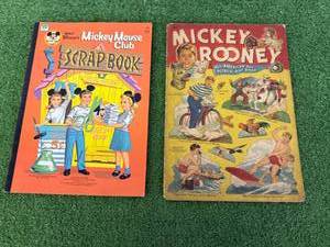 lot 12 image: Mickey Rooney Punch-Out Book & Mickey Mouse Club Scrap Book