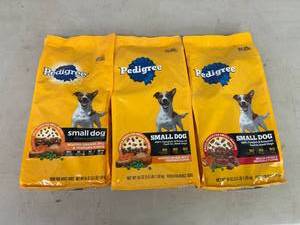 lot 18 image: 3 56 oz Bags Pedigree Small Dog Food