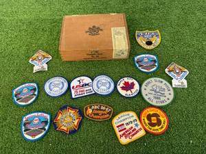 lot 141 image: Wood Cigar Box & Patches