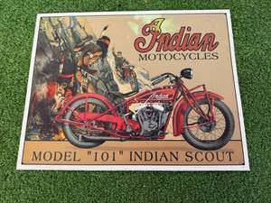lot 142 image: Indian Motorcycles Metal Sign
