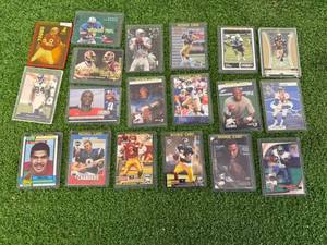 lot 186 image: Football Cards - Drew Brees, Carson Palmer, Sanders, Elway, Steve Young & More