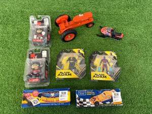 lot 99 image: Black Adam Figures, AC Tractor, Pinewood Derby Kits & Blackhawks Figures