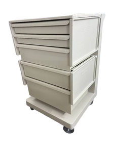 lot 19 image: MSRP $1800 High Quality Herman Miller Milcare Multi-Drawer Modular Storage Workstation Mobile Cart  Durable Build with Modular Components & Easy Clean Surfaces  Great for Office, Lab, or Healthcare Use  Excellent Condition