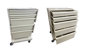 lot 22 image: MSRP $1800 High Quality Herman Miller Milcare Multi-Drawer Modular Storage Workstation Mobile Cart  Durable Build with Modular Components & Easy Clean Surfaces  Great for Office, Lab, or Healthcare Use  Excellent Condition