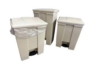 lot 31 image: Lot of 3 Mixed Size Rubbermaid Waste Containers With 1 Legacy Tuv&nbspOily Step-On Waste Garbage Can - Hands-Free, Sanitary Operation, Odor & Bacteria Control - All Good Condition