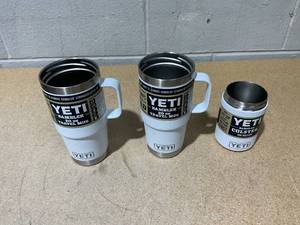 lot 227 image: LOT OF 3 Yeti Tumbler White
