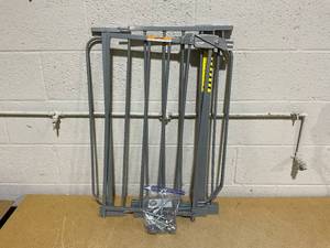 lot 116 image: Regalo Baby Gate Grey adjustable to fit openings between 29 to 49 inches wide.