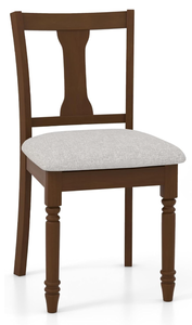 lot 63 image: Giantex Wood Dining Chairs Set of 2, Farmhouse Dining Room Chair with Cushion Seat, Armless Wooden Dining Side Chairs with Solid Acacia Wood Frame, Max Load 350 Lbs, Upholstered Kitchen Chair, Walnut