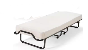 lot 66 image: Folding Bed with Memory Foam Mattress Dust-Proof Bag Rollaway Metal Bed Sleeper