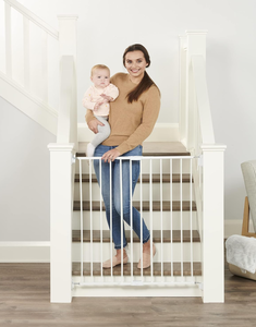 lot 111 image: Regalo Extra Tall Easy Swing Stairway and Hallway Walk Through Baby Gate, White