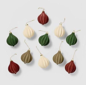 lot 113 image: Set of 11 Velvet Decorative Ornaments - Threshold designed with Studio McGee