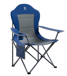 lot 127 image: EVER ADVANCED Folding Camping Chair with High Back Padded Oversized Portable Lawn Chairs Lightweight Sturdy Steel Foldable Outdoor Camp Chair for Adults,GreyBlue