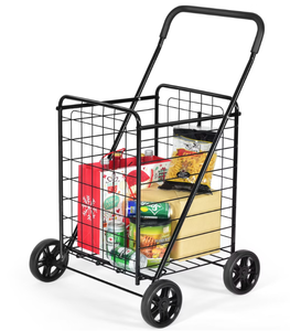 lot 133 image: Costway Folding Shopping Cart Utility Trolley Portable For Grocery Laundry Travel