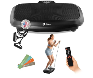 lot 15 image: LifePro - Vibration Plate with Magnetic Acupoints  Full Body Platform for Muscle Toning, Recovery & Lymphatic Drainage - Black