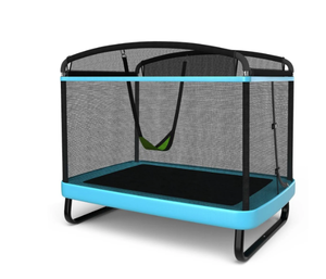 lot 314 image: 6FT Kids Entertaining Combo Bounce Trampoline with Swing and Enclosure Safety Net