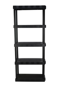 lot 423 image: Hyper Tough Black 5-Tier Plastic 68 H x 30 W x 13.8D, 350lb Total Capacity