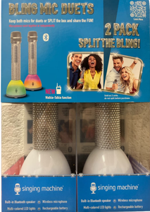 lot 441 image: Singing Machine Bling Duets Wireless Walkie-Talkie Microphone, 2pk