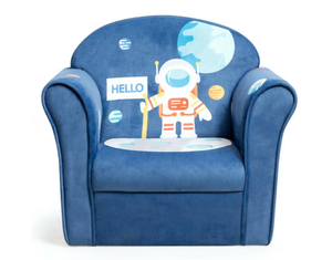 lot 457 image: Blue Kids Astronaut Sofa Children Armrest Couch Upholstered Chair