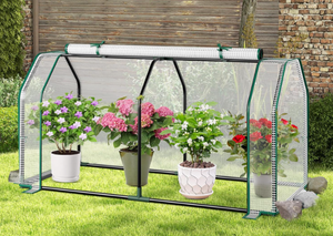 lot 459 image: Mini Greenhouse, Portable Garden Greenhouse with All-Weather PE Cover & Zippered Roll-up Door, Indoor & Outdoor Green House for Vegetables, Flowers, Fruits & Herbs