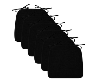 lot 261 image: Chair Cushions for Dining Chairs, 2 Thick Seat Cushions for Kitchen Chairs, D-Shaped Chair Pads with Washable Cover, Ties and Non Slip Backing