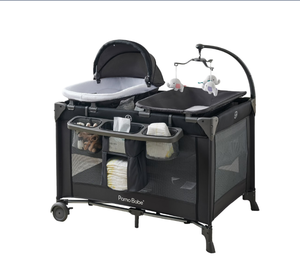 lot 266 image: Pamo Babe 4-in-1 Baby Playard with Bassinet & Changing Table for Newborn