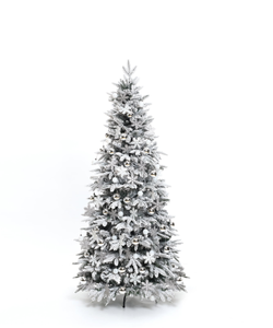 lot 276 image: LuxenHome 6Ft Pre-Lit Snow Flocked Pop-Up Artificial Christmas Tree