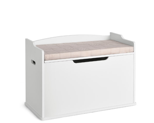 lot 288 image: Costway Wooden Toy Box Kids Storage Chest Lift Top Bench Seat W Cushion & Safety Hinge