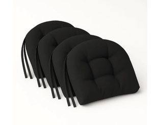 lot 297 image: 4 Pack Comfortable Rounded Back Everyday Chair Cushions