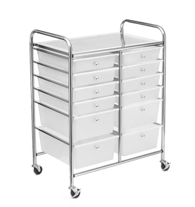 lot 471 image: Clear 12 Drawer Rolling Cart by Simply Tidy